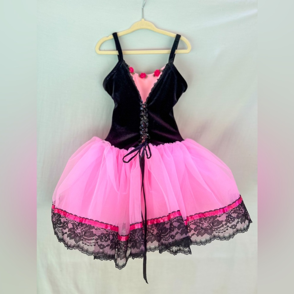Black and Pink Ballet Leotard with Tutu Size 5